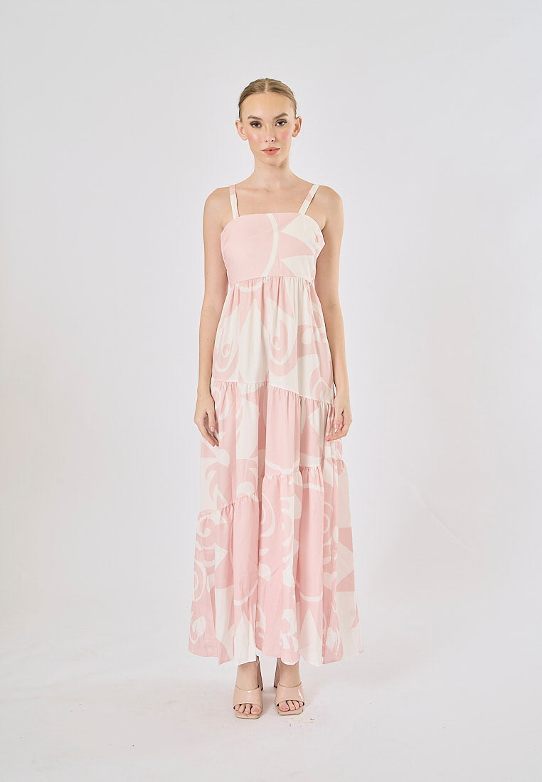Hanse Pastel Pink Bohemian Floral Print Maxi Dress – Love, Ara