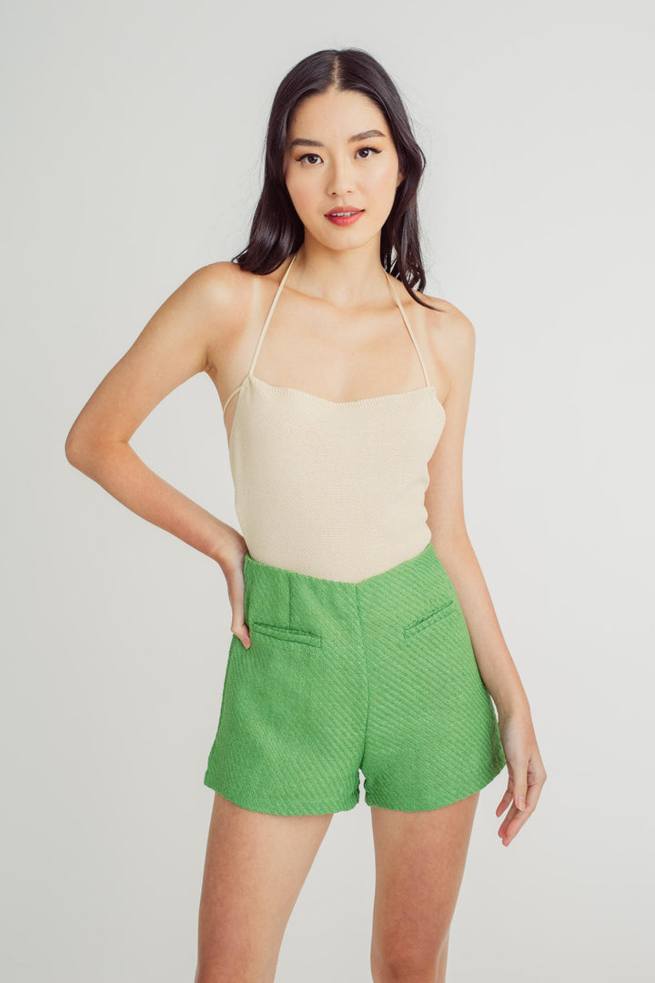 Cadmus Green Tweed Casual Shorts