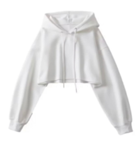 (PRE-ORDER: ETA February 25) Herra White Long Sleeves Cropped Drawstring Hoodie Jacket