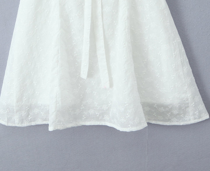 Barrett White Back Hollow Out Sleeveless Halter Mini  Dress
