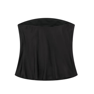 Anavel Black Classic Side Zipper Tube Top