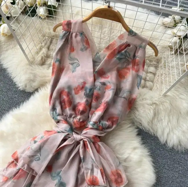 Iscah Multicolor Floral Print Layered Maxi Dress