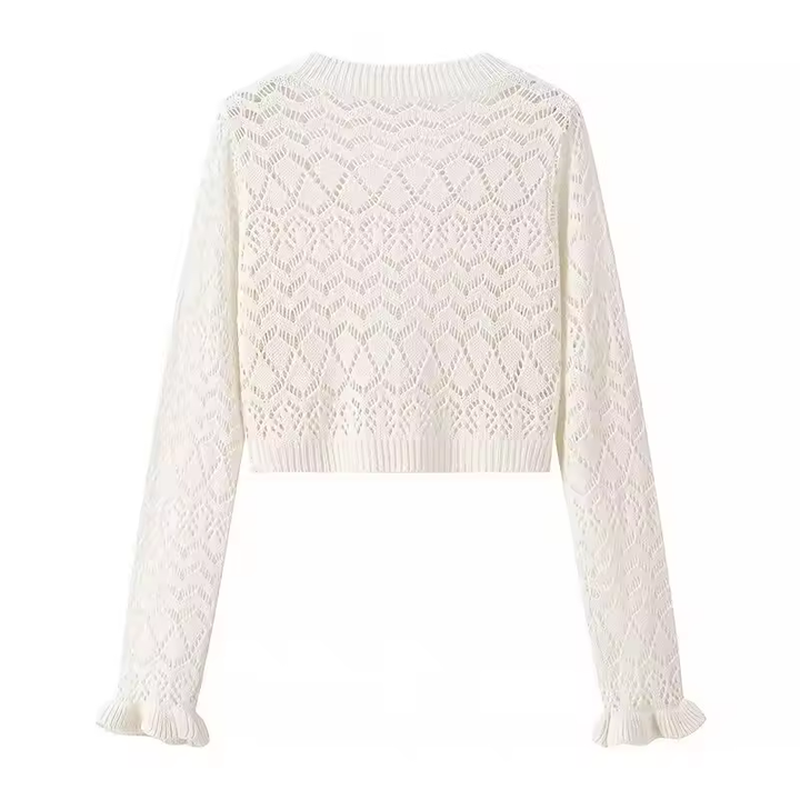 Tallens Beige Knitted Sweater Vintage Long Sleeve Pullovers Tops
