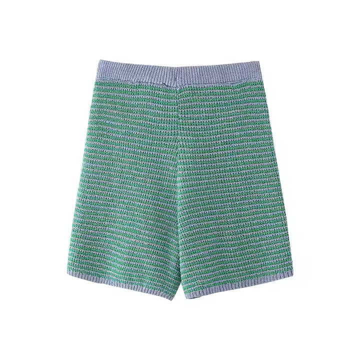Marquee Green Drawstring Waist Knitted Shorts