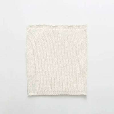 Nesreen Beige Lined Front Hollow Out Knitted Tube Top