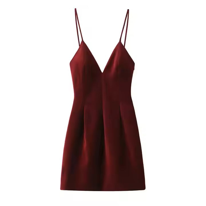 Chesney Ruby Deep V Colar Mini Dress
