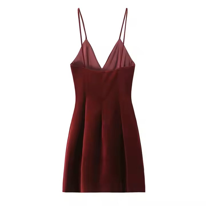Chesney Ruby Deep V Colar Mini Dress