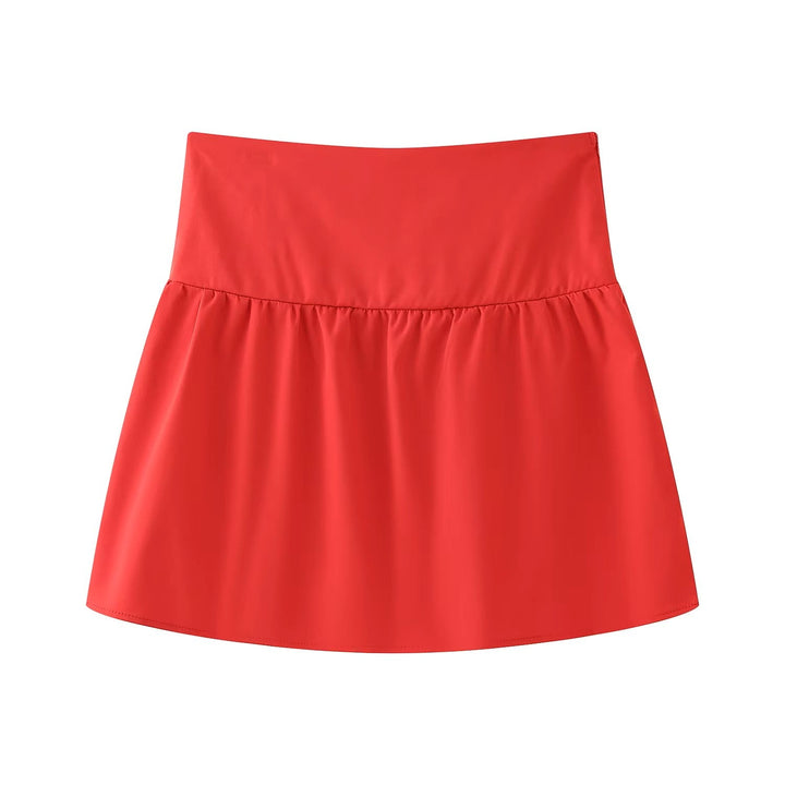 Pansy Red Strapless Zipper Fly Crop Tank Top