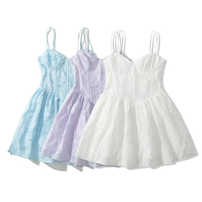 Vatican Lilac Floral Pattern Bustier Corset Midi Dress