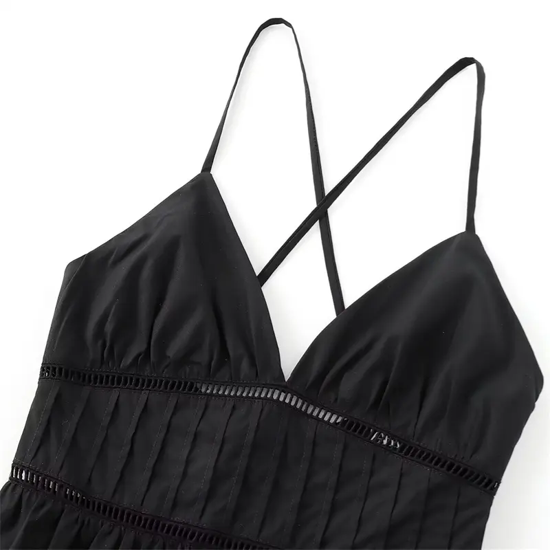 Sabb Black Backless Sleeveless Sling A-line Mini Dress
