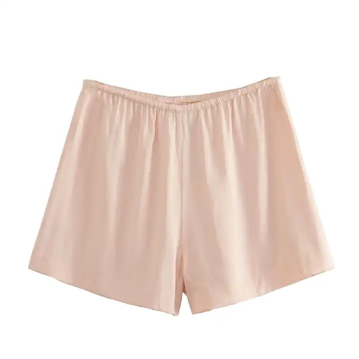 Shentolle Pink Drawstring Elastic Waist Short