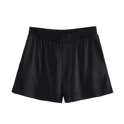 Shentolle Black Elastic Waist Short