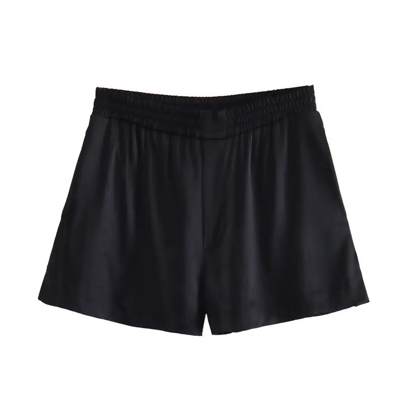 Shentolle Black Elastic Waist Short