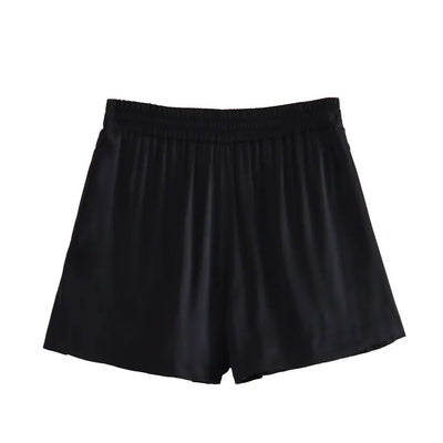 Shentolle Black Elastic Waist Short
