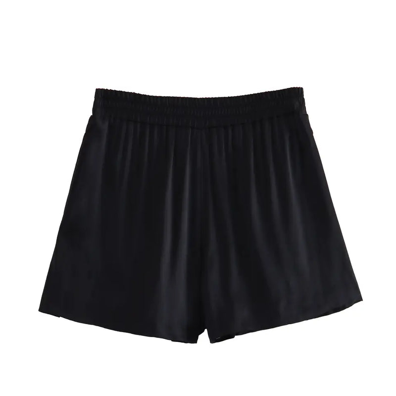 Shentolle Black Elastic Waist Short