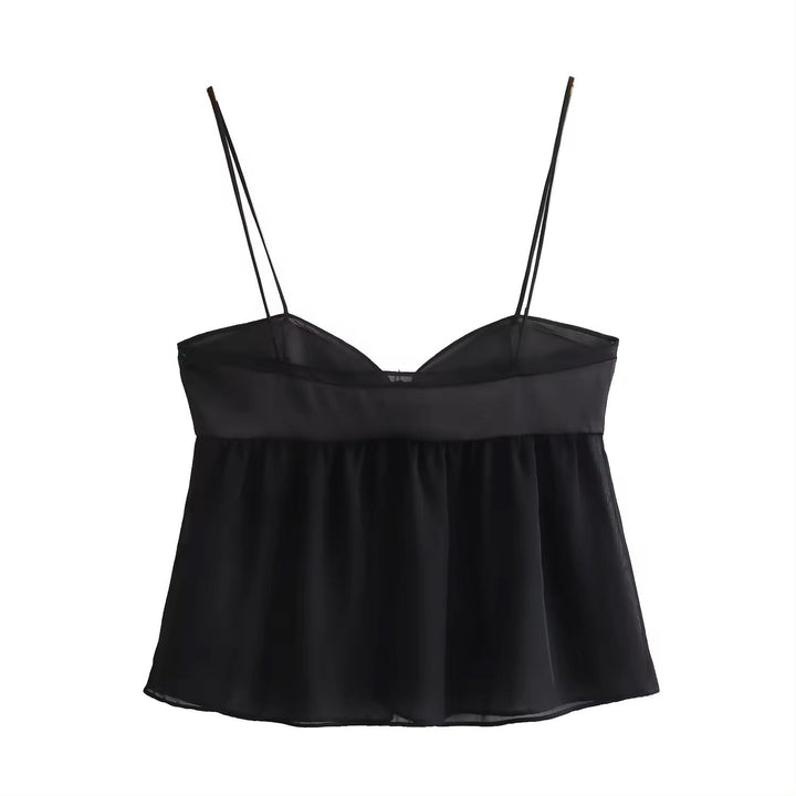 Lyrica Black Front lace Up Tank Top