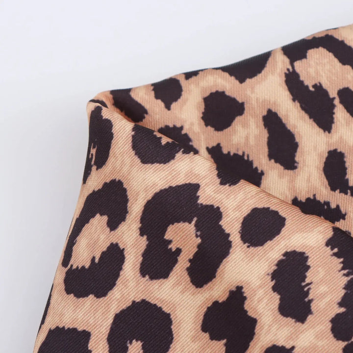 Savanna Cheetah Print Cowl Neck Back Hollow Out Tank Top