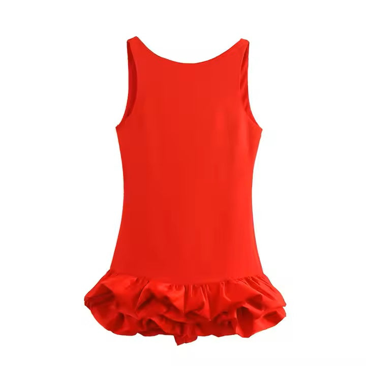 Aalto Very Red Layered Decorative Mini Dress