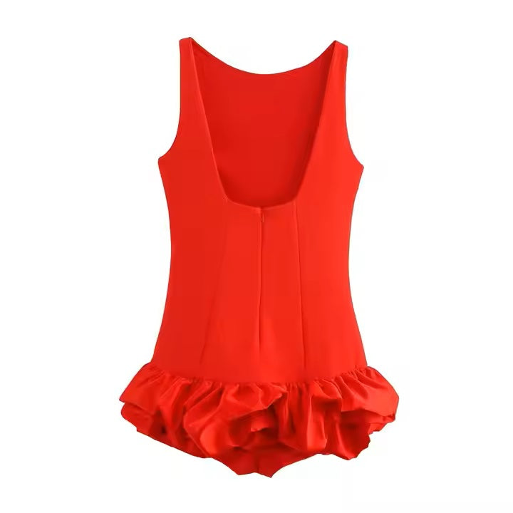 Aalto Very Red Layered Decorative Mini Dress