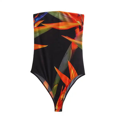 Zehn Multicolor Mesh Tie Dye Side Zipper Tube Bodysuit