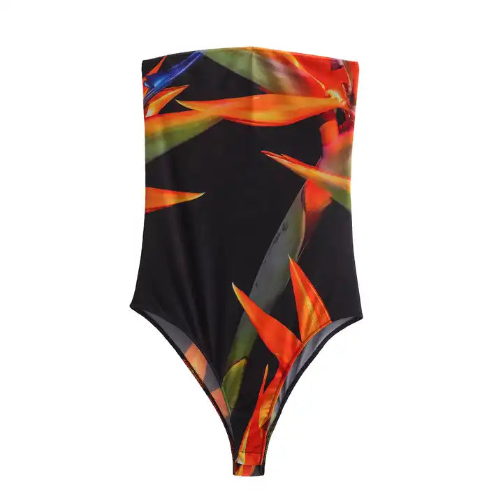 Zehn Multicolor Mesh Tie Dye Side Zipper Tube Bodysuit