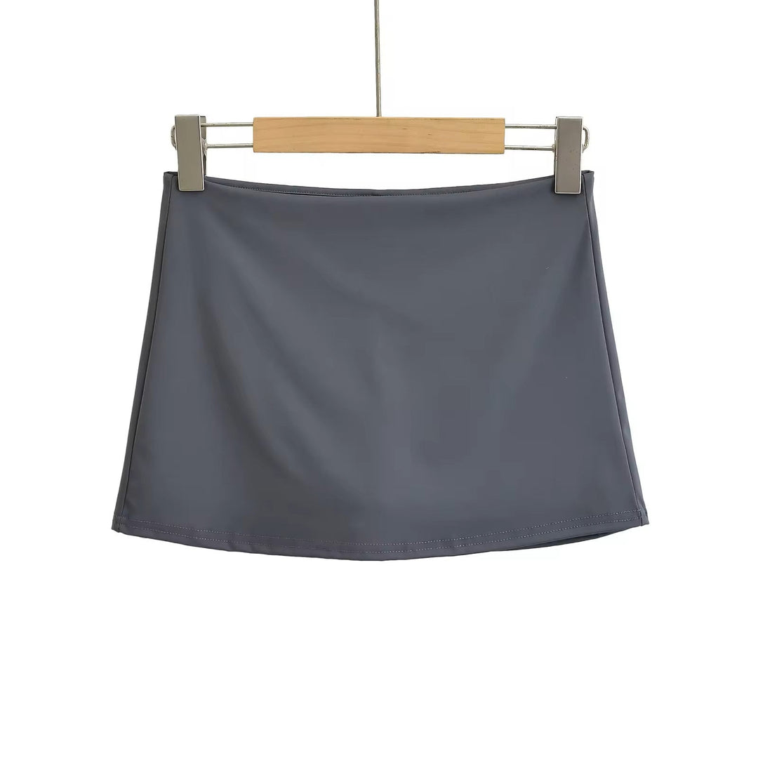Huxley Gray Zipper Fly Mini Skort