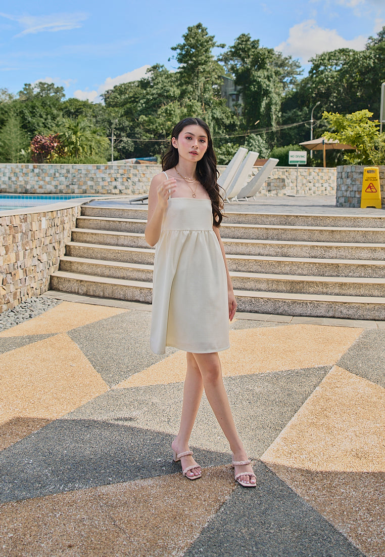 Gretchen Pastel Yellow Tweed Flowy Mini Dress Love, Ara Gretchen Pastel Yellow Tweed Flowy Mini Dress Love, Ara