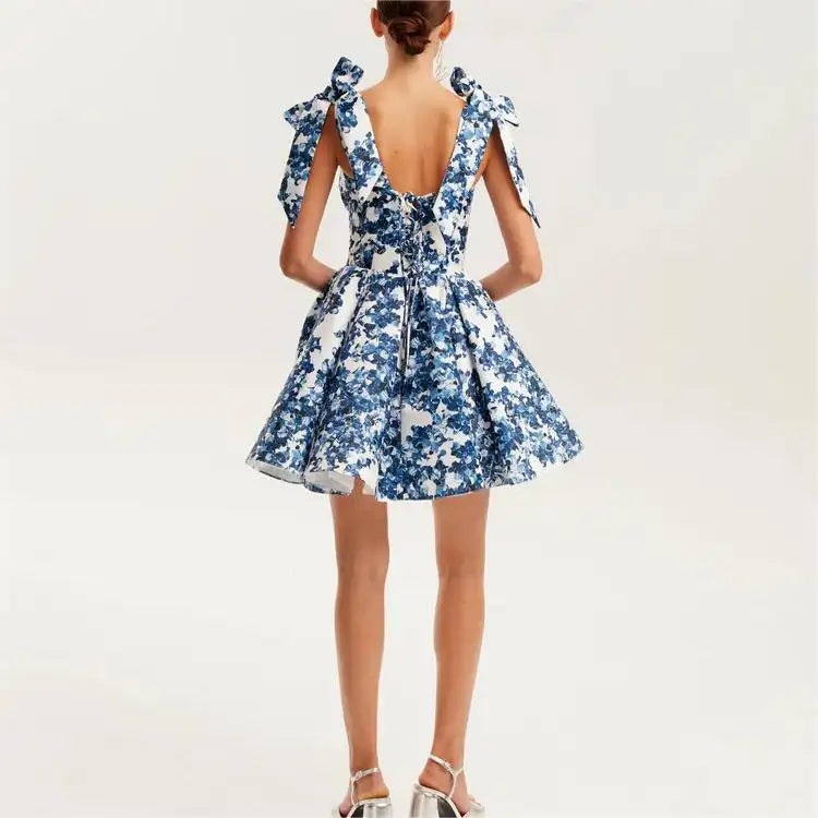 Hawaii White A-Line Floral Print Selftie Mini Dress