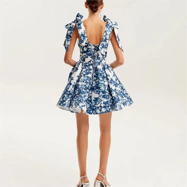Hawaii White A-Line Floral Print Selftie Mini Dress