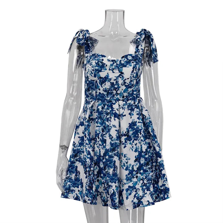 Hawaii White A-Line Floral Print Selftie Mini Dress