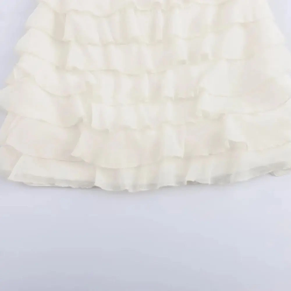 Kaash White Layered Halter Mini Dress