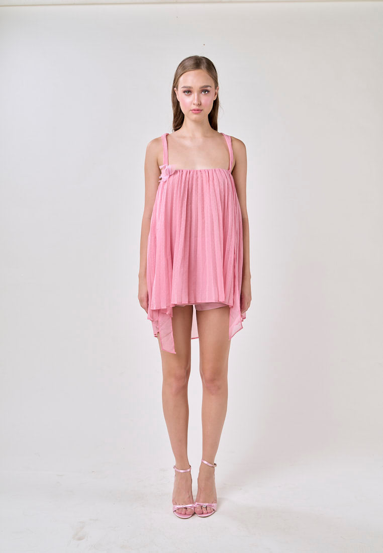 Raya Carnation Pink 2 Way Pleated Mini Dress