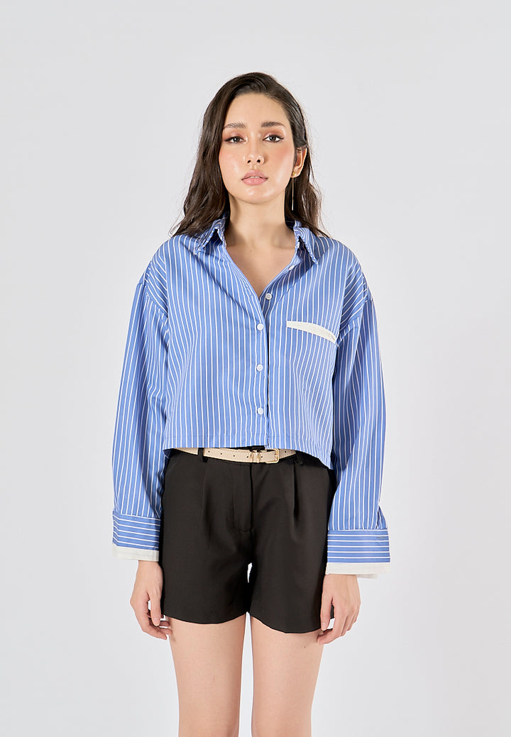 Viserra Black Zipper Fly Sashes Shorts
