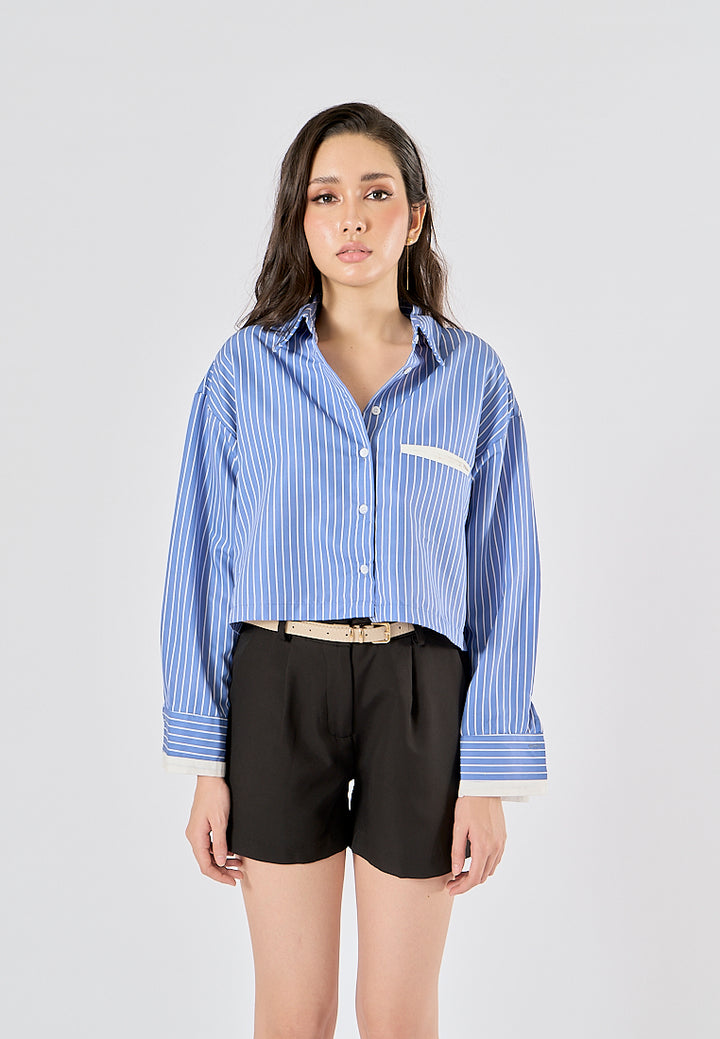 Viserra Black Zipper Fly Sashes Shorts