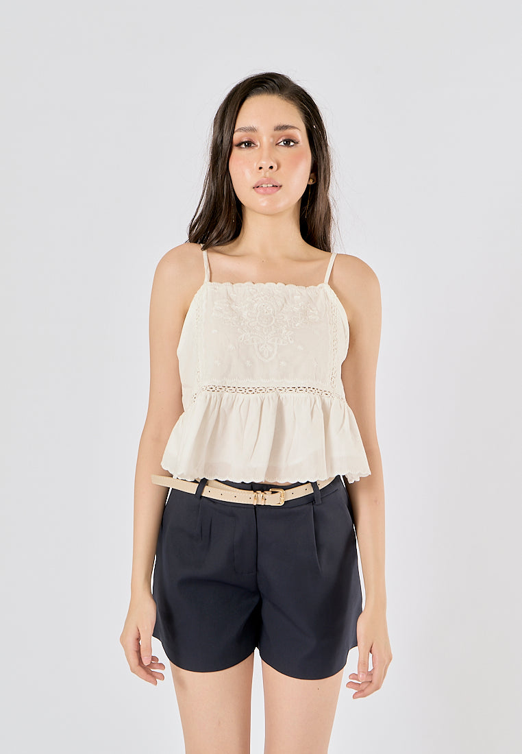 Viserra Blue Zipper Fly Sashes Shorts