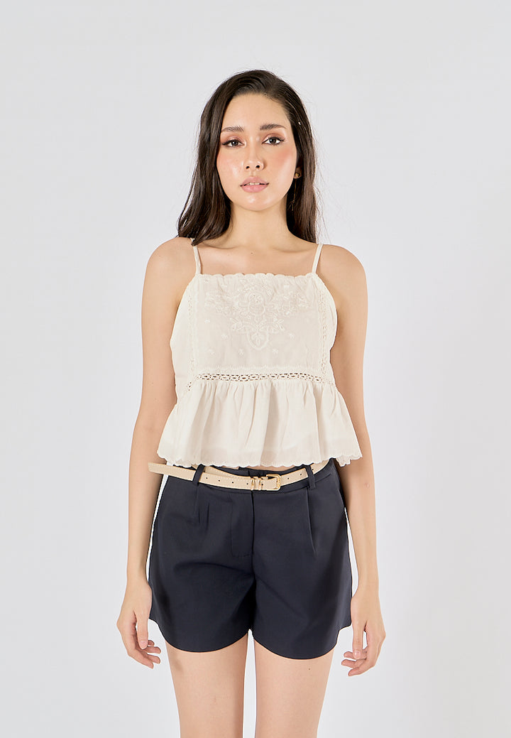 Viserra Blue Zipper Fly Sashes Shorts