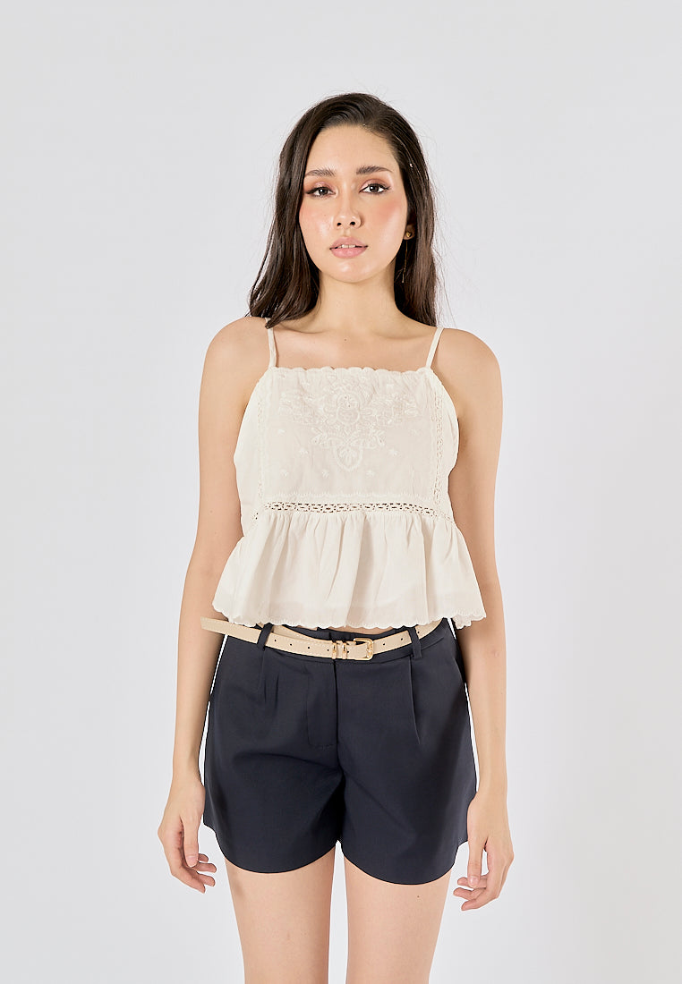 Viserra Blue Zipper Fly Sashes Shorts