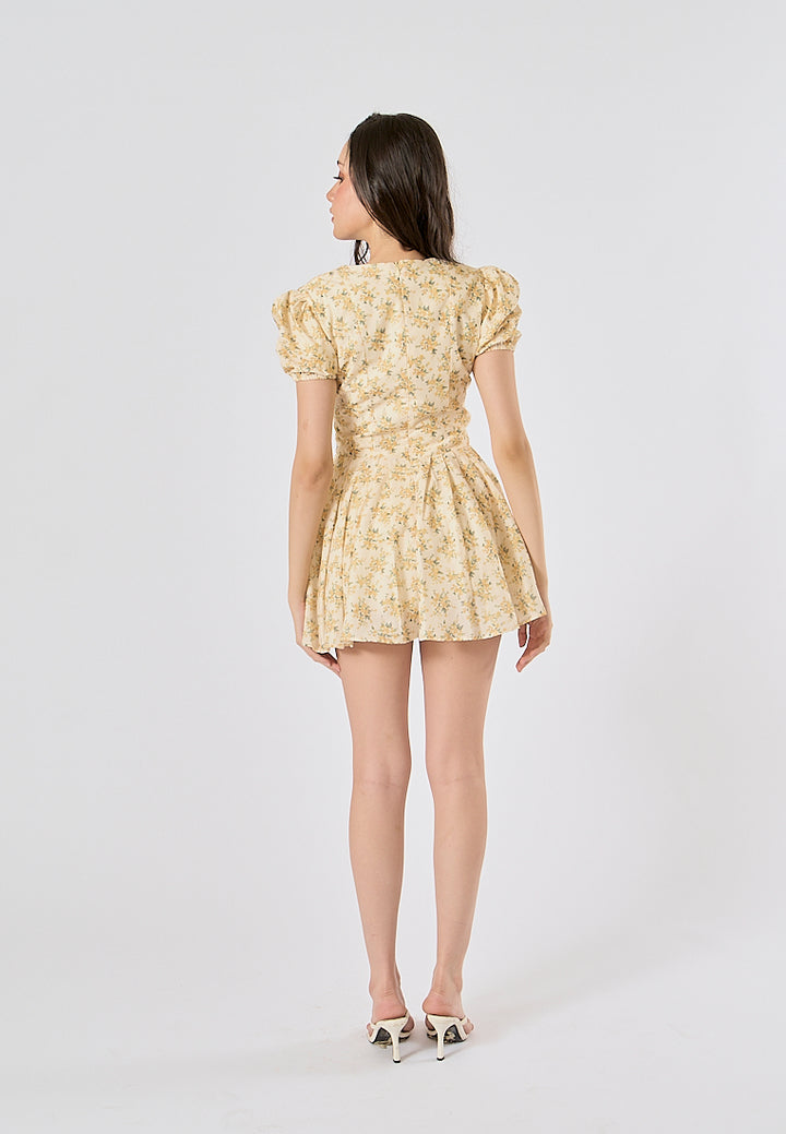Dempsey V Neck Floral Print Mini Dress