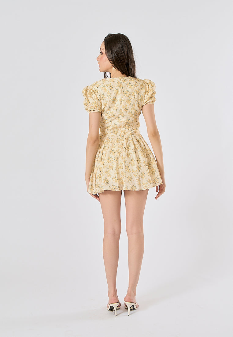 Dempsey V Neck Floral Print Mini Dress