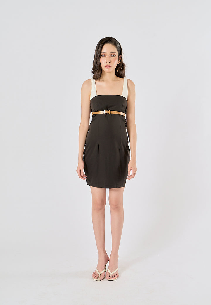 Rufina Black Sashes Bodycon Mini Dress