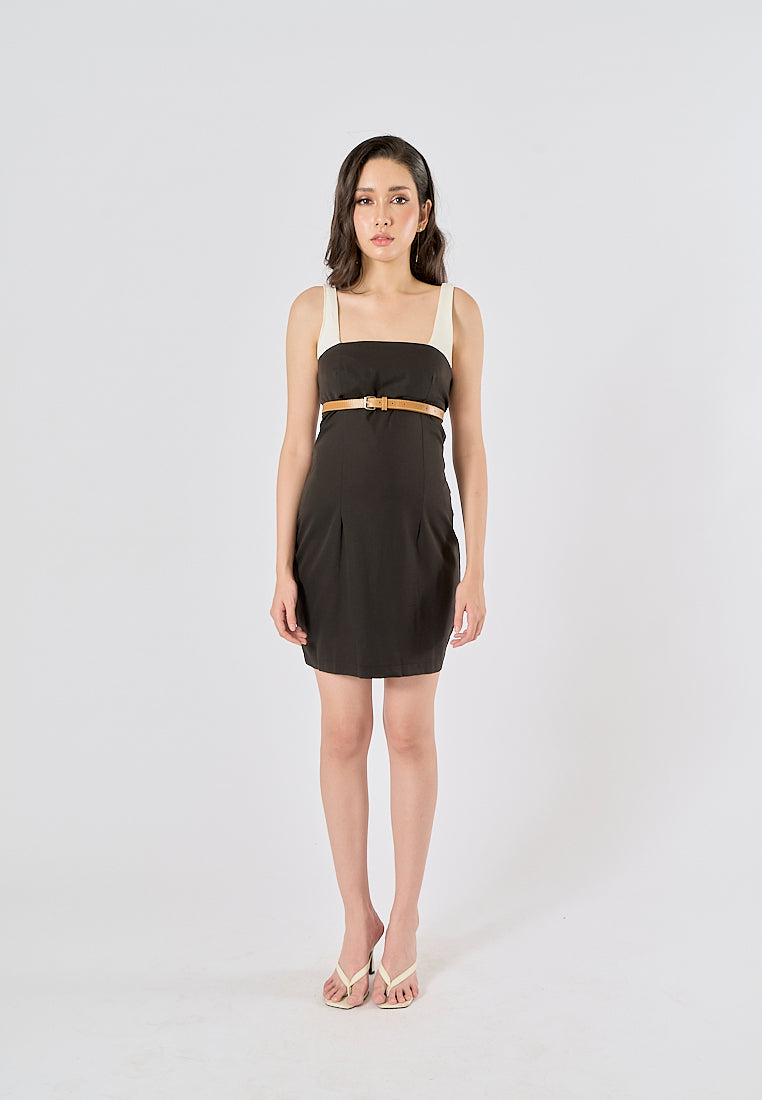 Rufina Black Sashes Bodycon Mini Dress