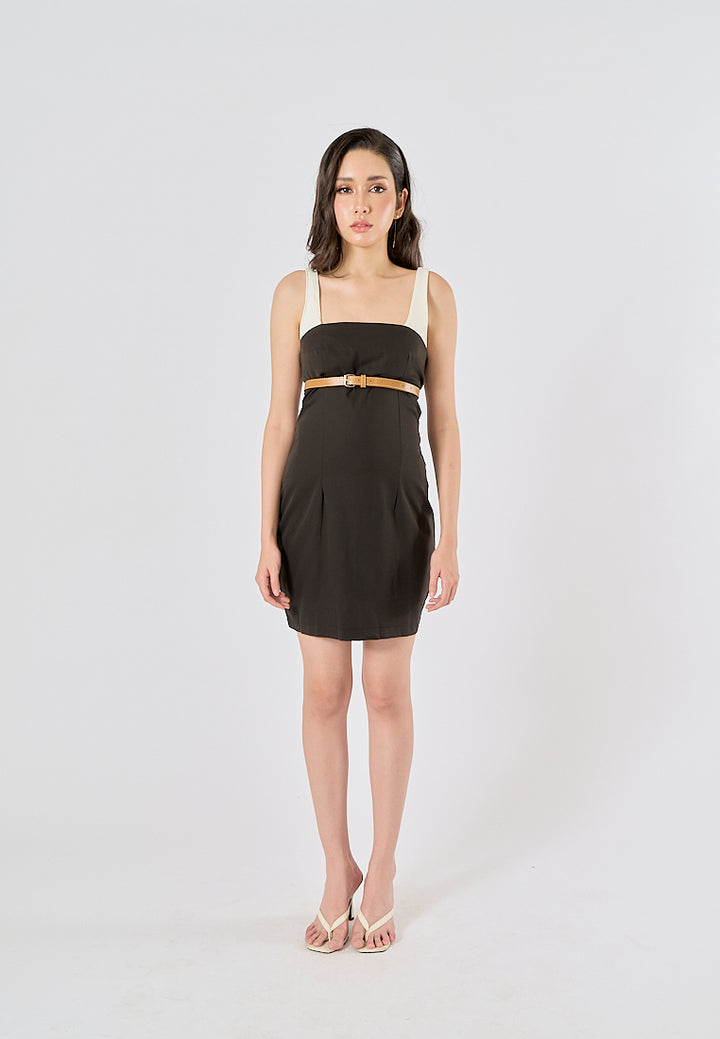 Rufina Black Sashes Bodycon Mini Dress