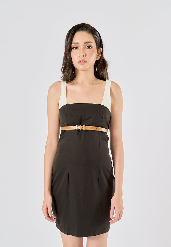 Rufina Black Sashes Bodycon Mini Dress