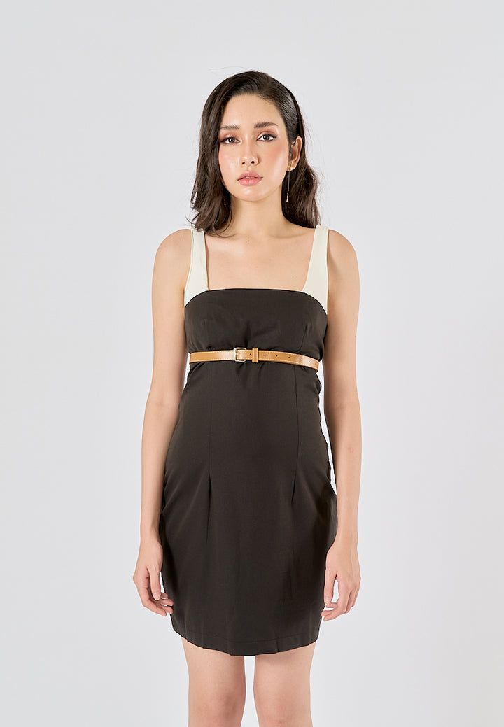 Rufina Black Sashes Bodycon Mini Dress