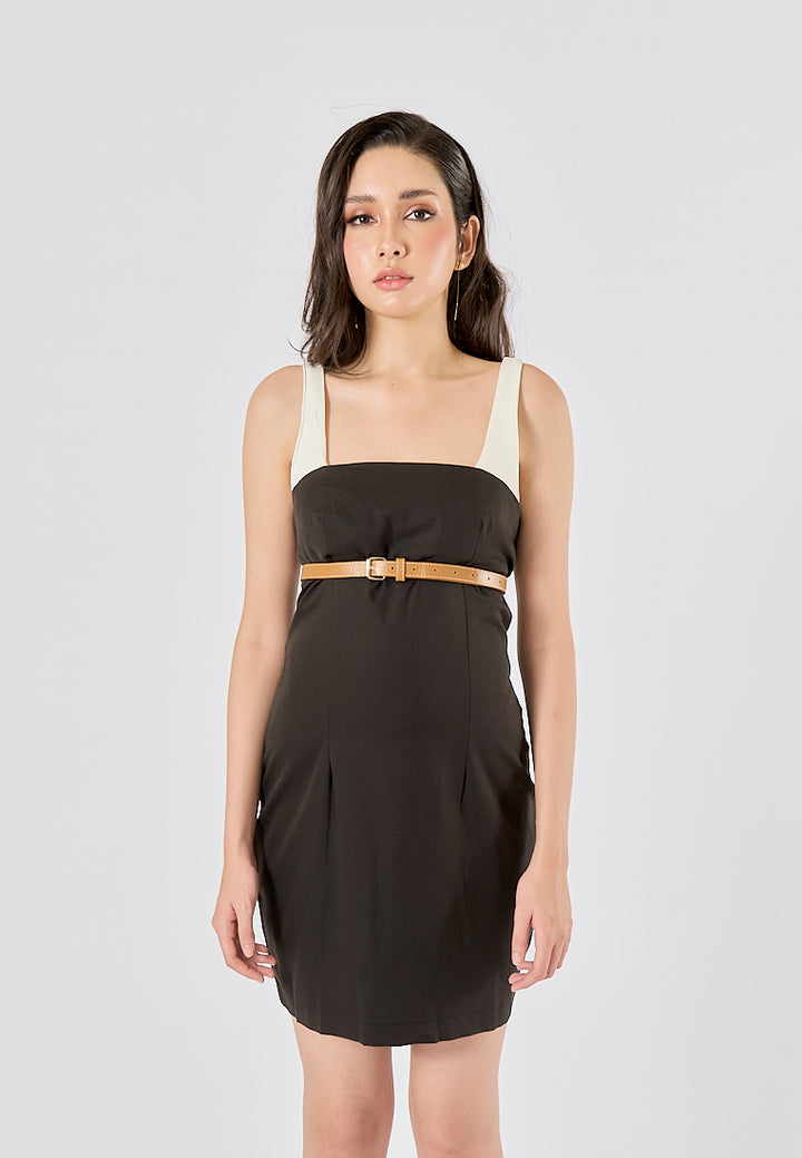 Rufina Black Sashes Bodycon Mini Dress