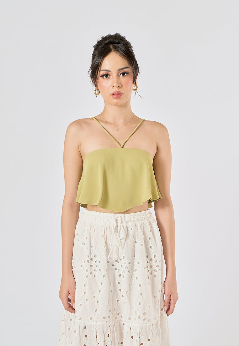 Lumina Lime Green Halter Top