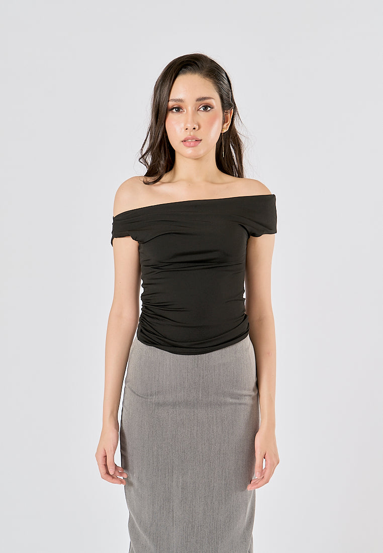 Izendra Black  Asymmetrical Design Tank Top