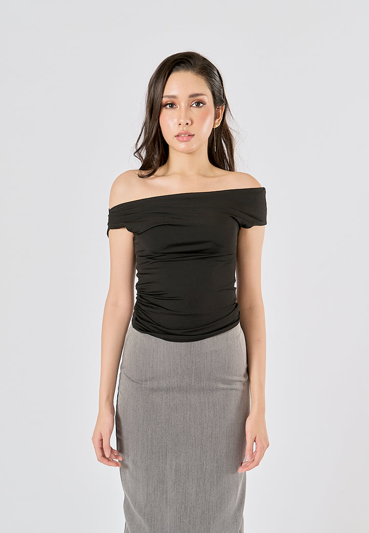 Izendra Black  Asymmetrical Design Tank Top