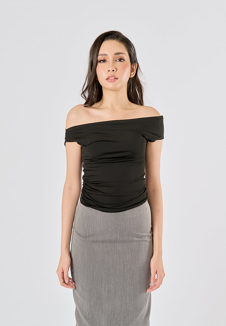Izendra Black  Asymmetrical Design Tank Top