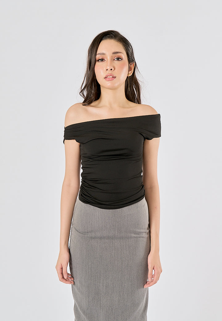 Izendra Black  Asymmetrical Design Tank Top
